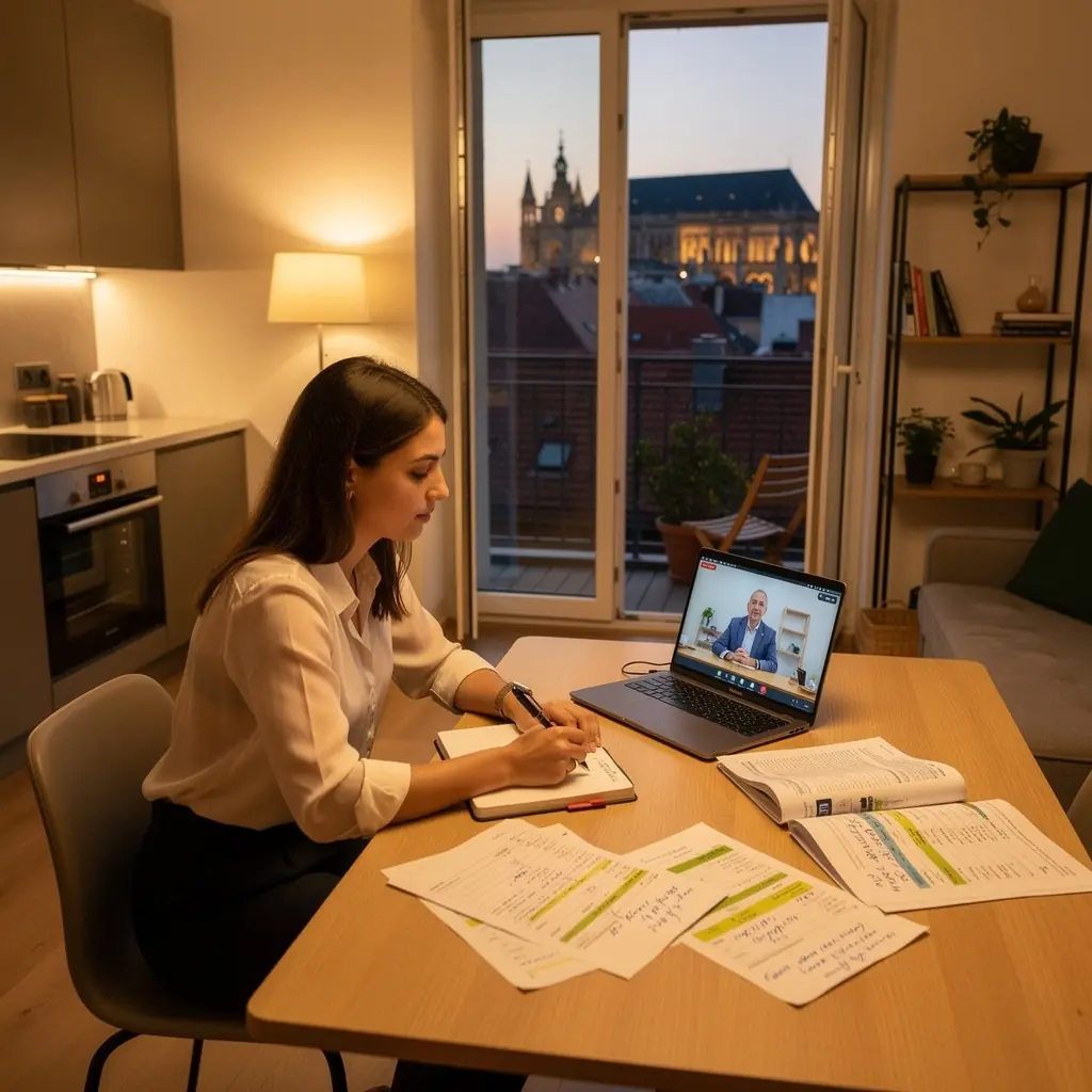 Kép egy pénzügyi tanácsadóról, aki családoknak segít a költségvetésük megtervezésében.